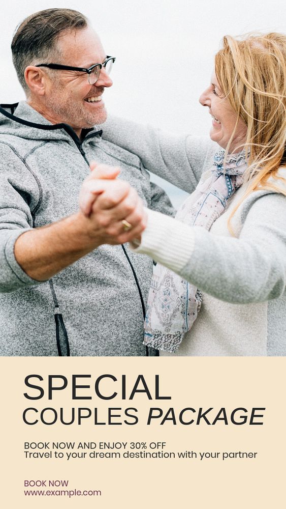 Special couples package Instagram story template, editable social media design