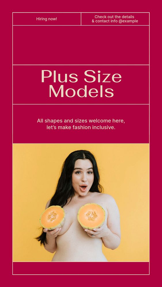 Plus size model Instagram story template, editable social media design