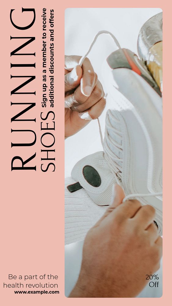 Running shoes sale Instagram story template, editable social media design