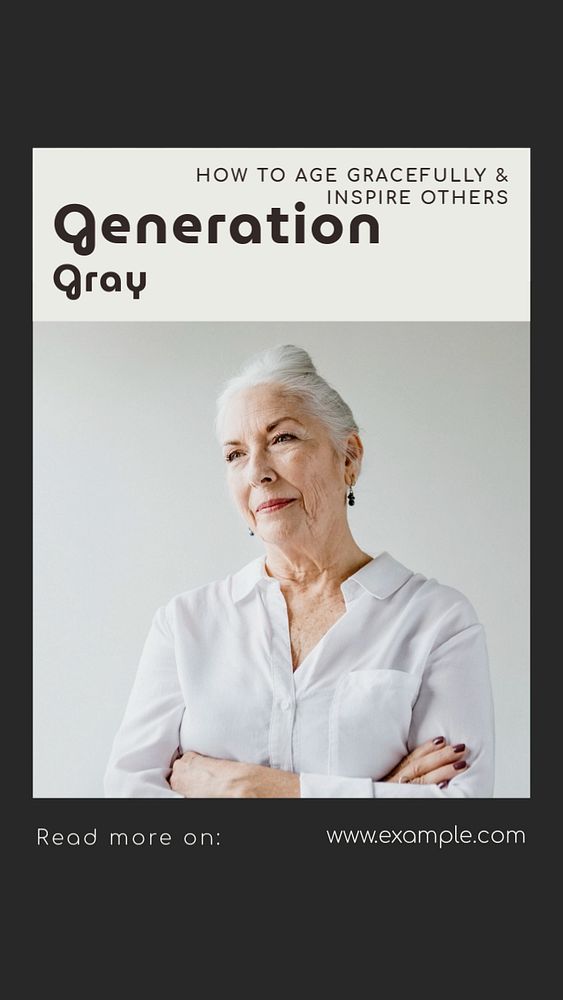 Generation gray Instagram story template, editable social media design