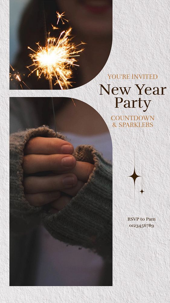 New Year party Instagram story template, editable social media design