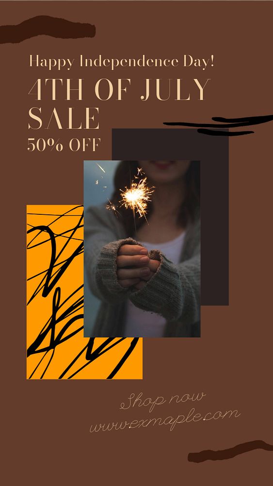 4th of July sale Instagram story template, editable social media design