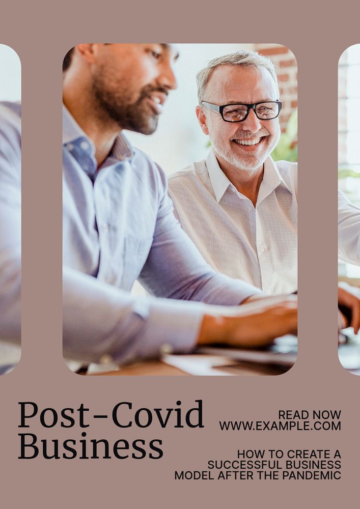 Post-covid business poster template, customizable design & text