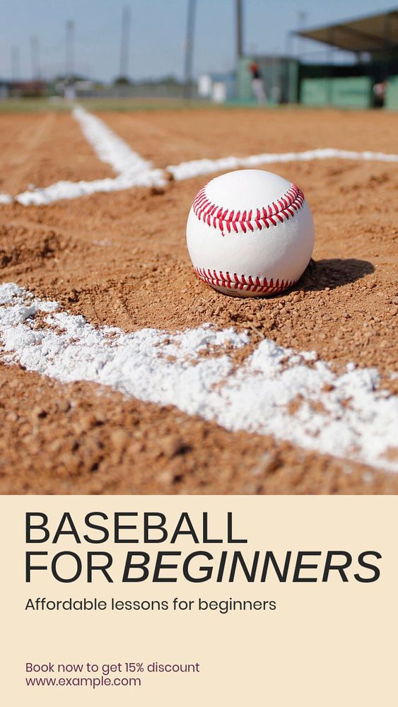 Baseball lessons Instagram story template, editable social media design