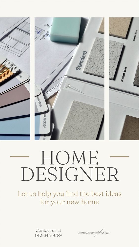 Home designer Instagram story template, editable social media design