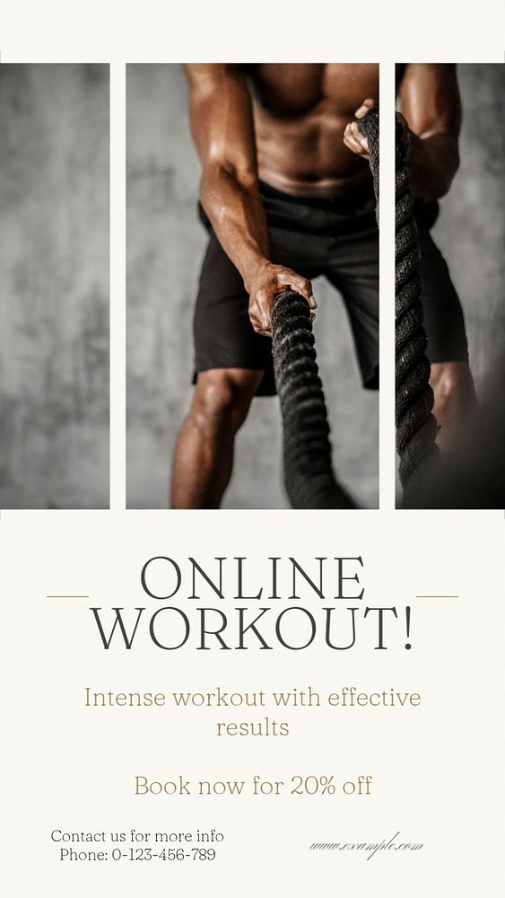 Online workout Instagram story template, editable social media design