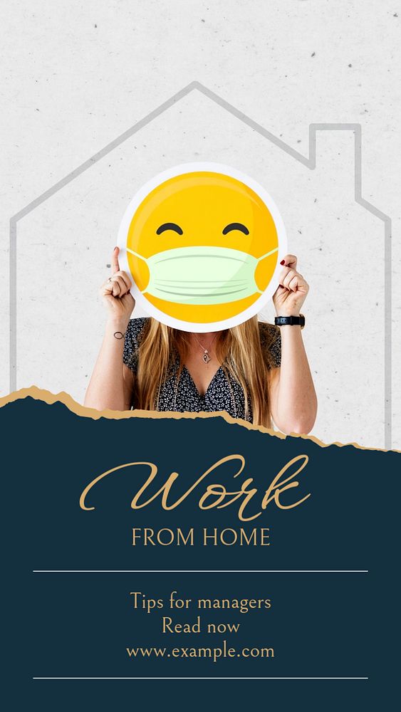 Work from home Instagram story template, editable social media design