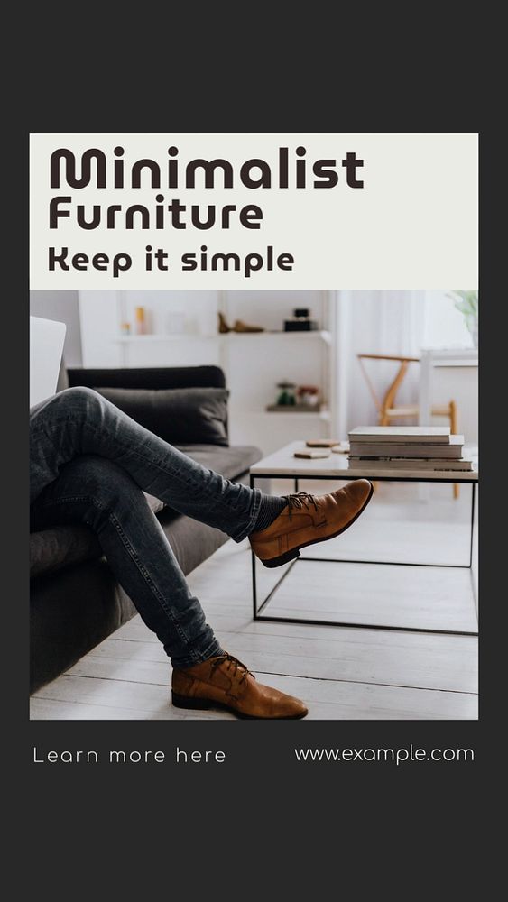 Minimalist furniture Instagram story template, editable social media design