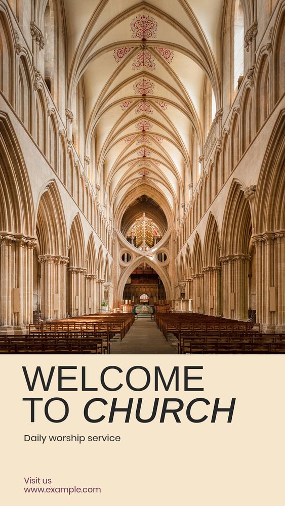 Welcome to church Instagram story template, editable social media design