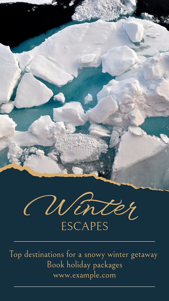 Winter getaway Instagram story template, editable social media design