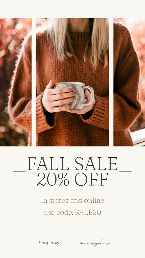 Fall sale Instagram story template, editable social media design