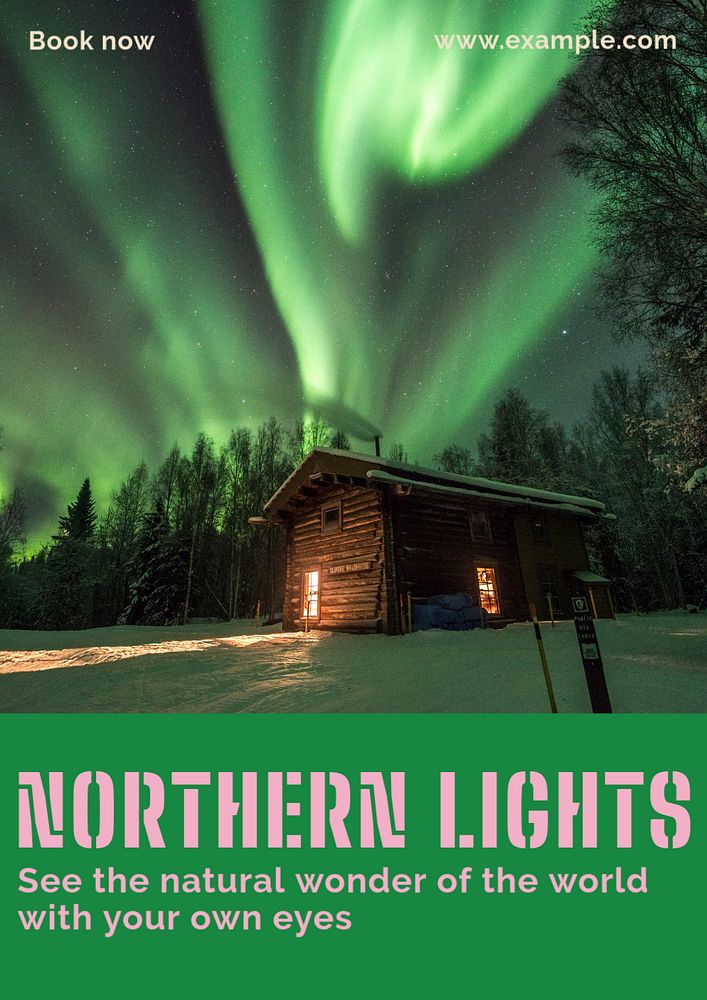 Northern Lights tour poster template, customizable design & text