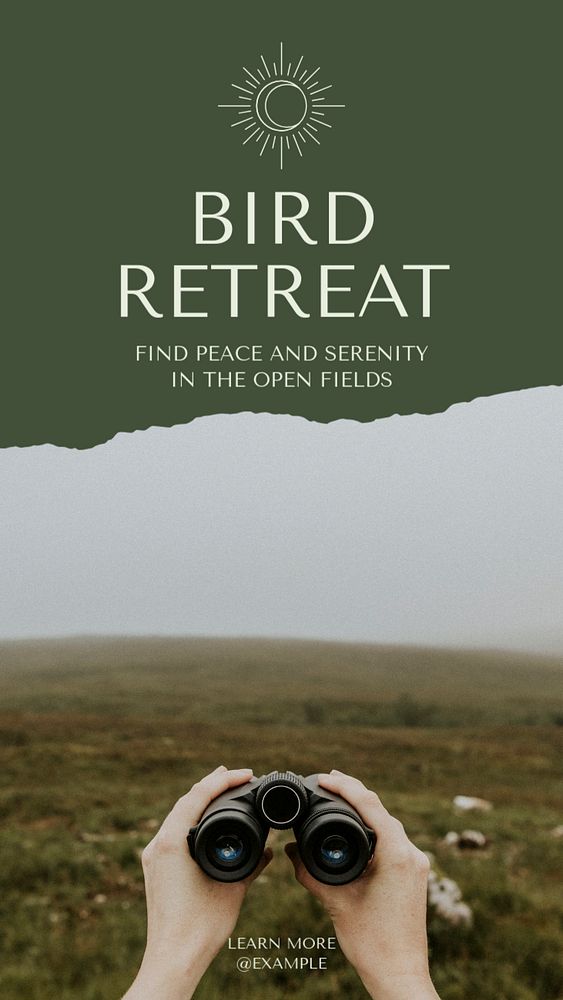 Bird retreat Instagram story template, editable social media design