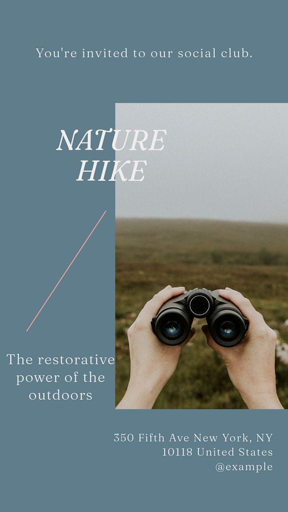 Nature hike Instagram story template, editable social media design