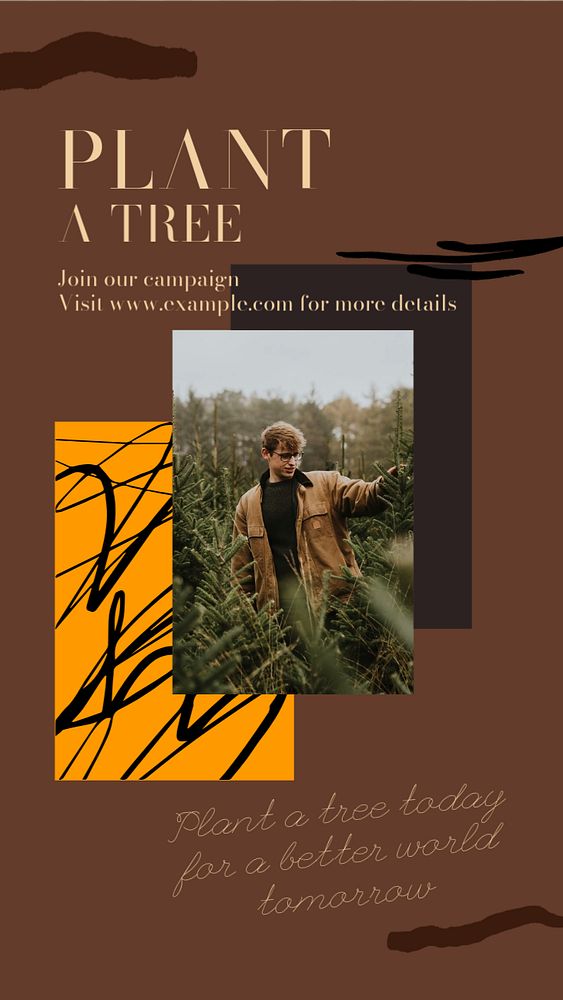 Plant a tree Instagram story template, editable social media design