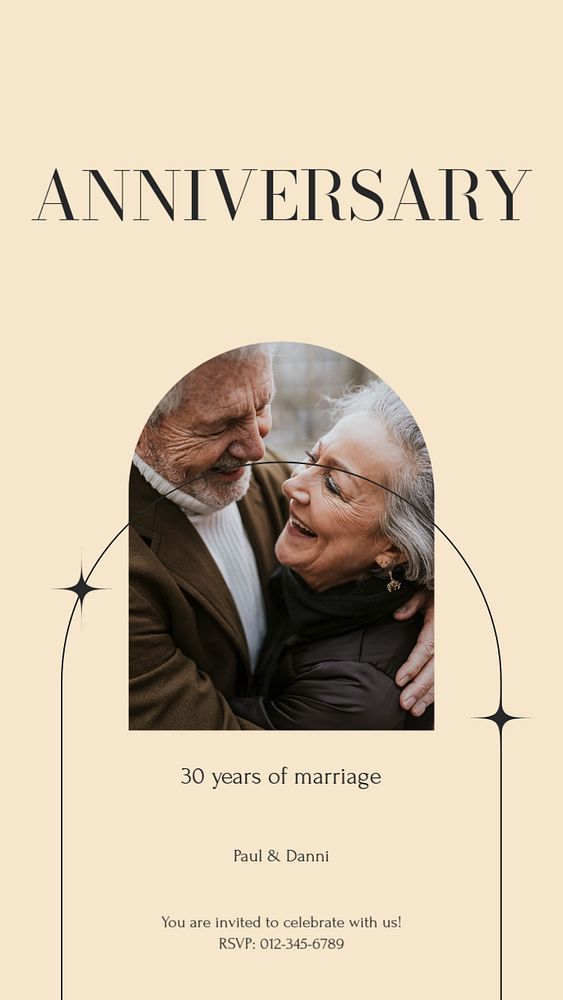 Marriage anniversary Instagram story template, editable social media design