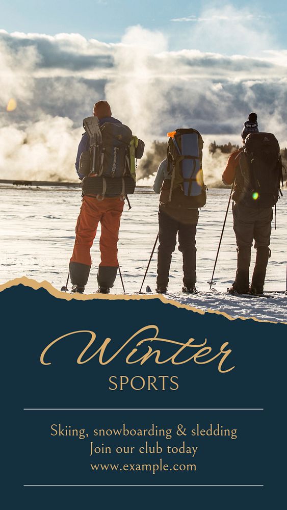 Winter sports Instagram story template, editable social media design