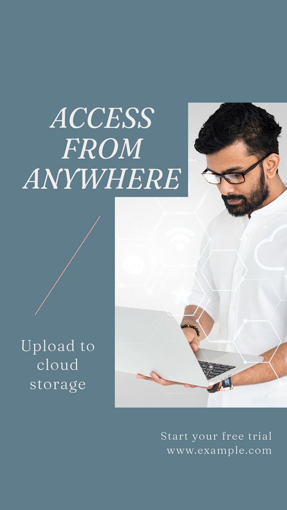 Cloud storage Instagram story template, editable social media design