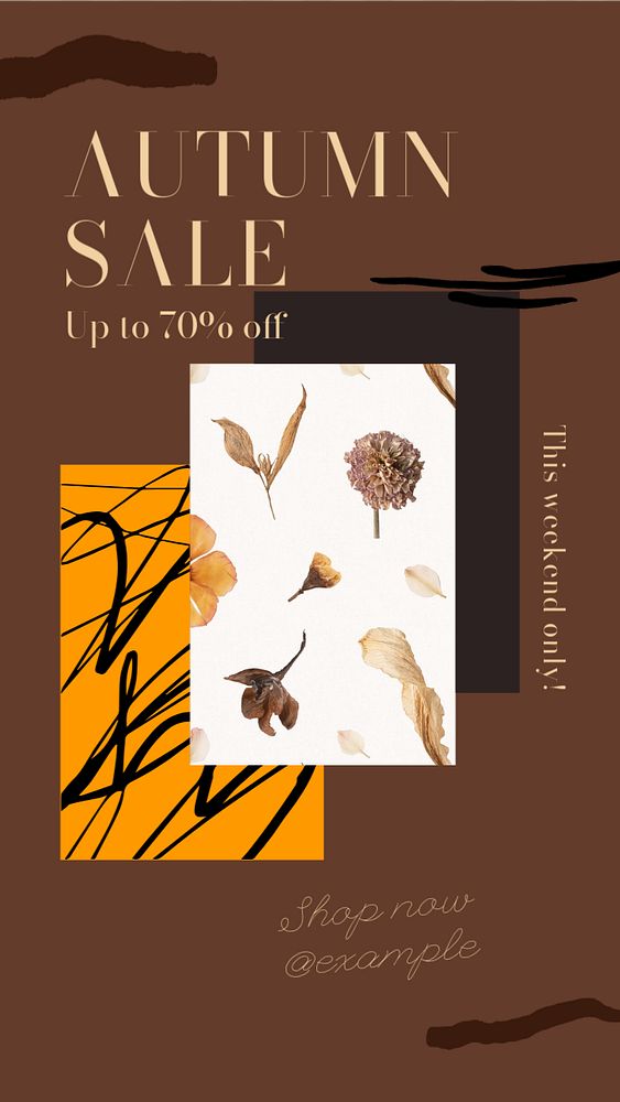 Autumn sale Instagram story template, editable social media design