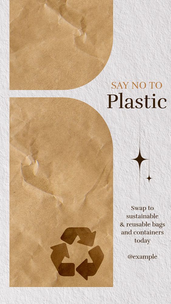 No plastic Instagram story template, editable social media design