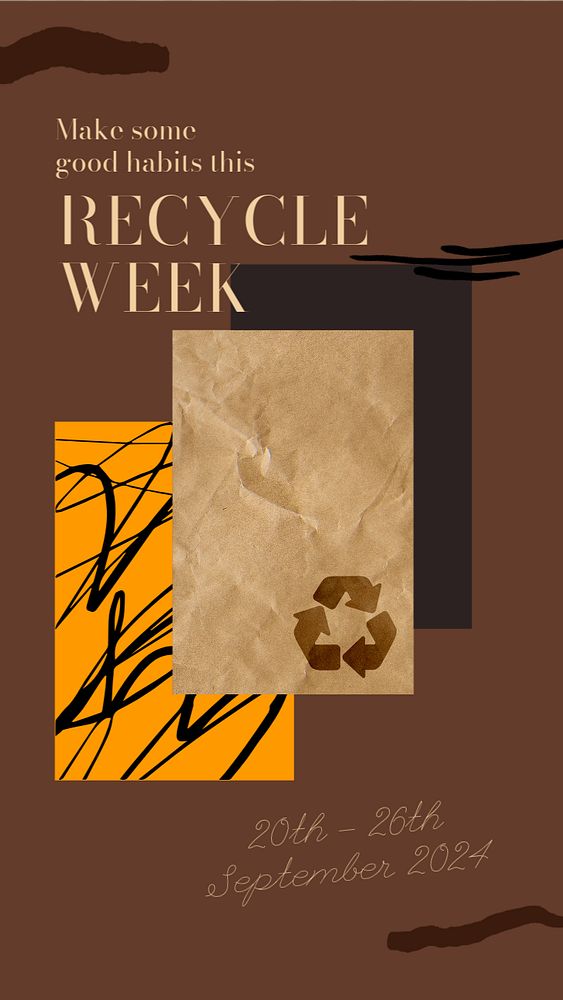 Recycle week Instagram story template, editable social media design