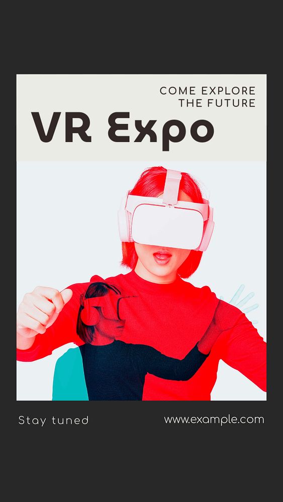 VR expo Instagram story template, editable social media design