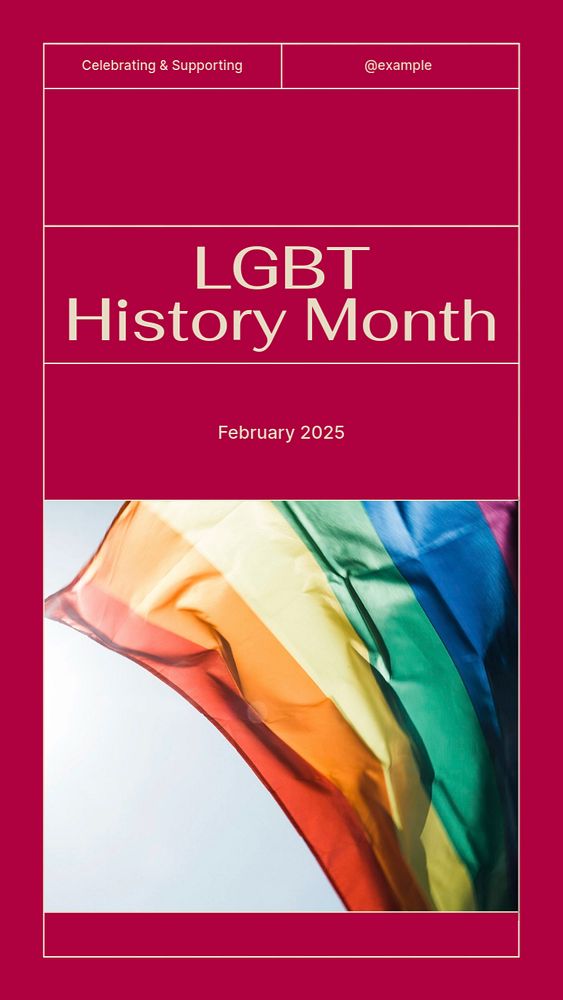 Lgbt history month Instagram story template, editable social media design