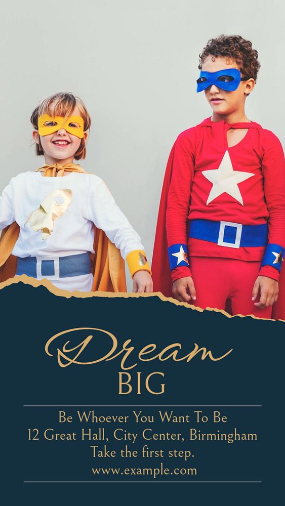 Dream big Instagram story template, editable social media design