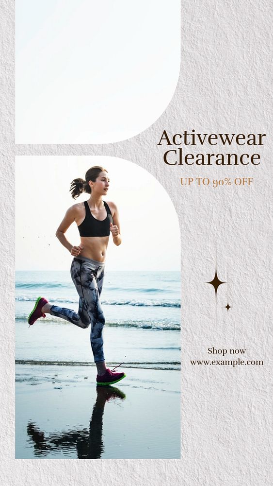 Activewear clearance sale Instagram story template, editable social media design