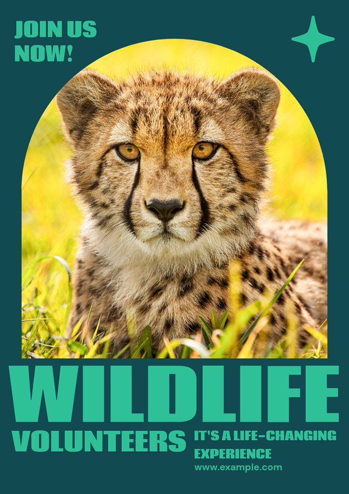 Wildlife volunteers poster template, customizable design & text