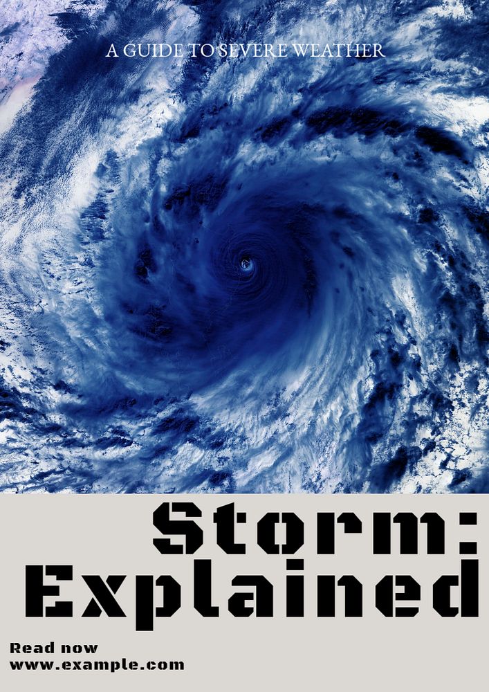 Storm poster template, customizable design & text