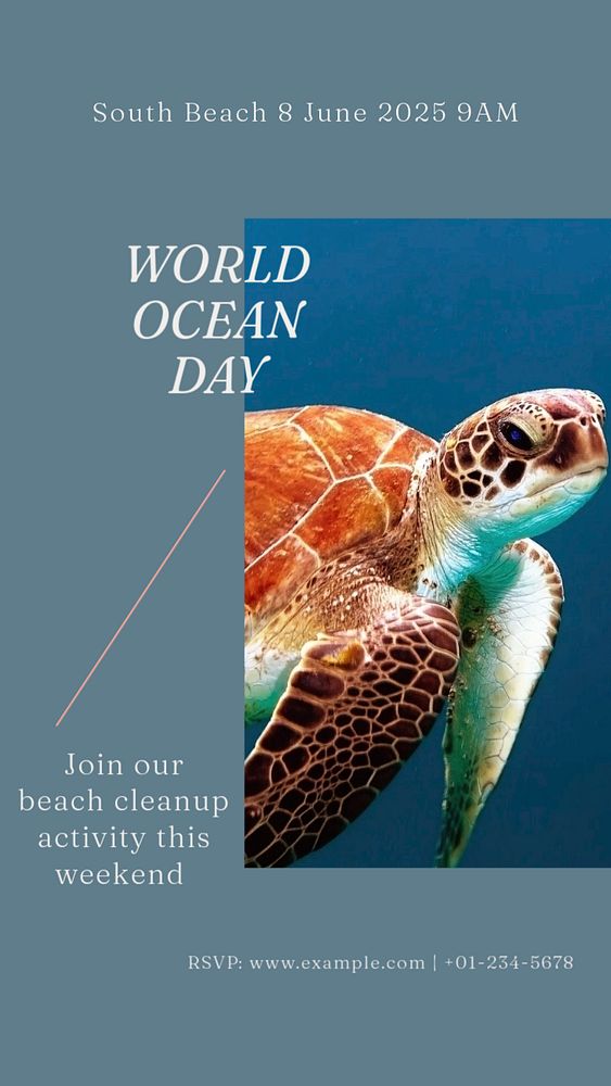 World ocean day Instagram story template, editable social media design