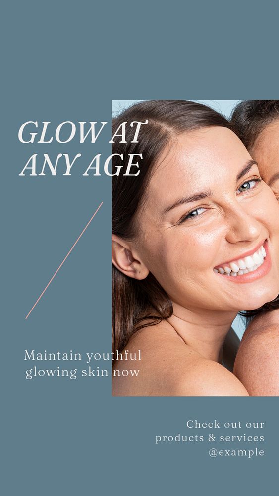 Aging skin treatment Instagram story template, editable social media design