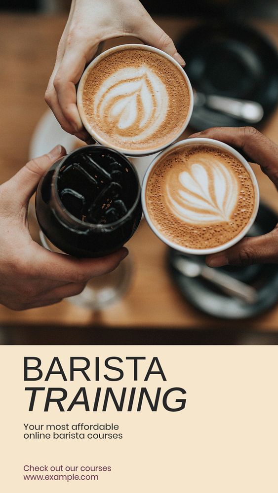 Barista training Instagram story template, editable social media design