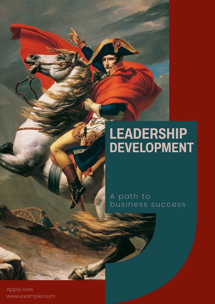 Leadership development poster template, customizable design & text