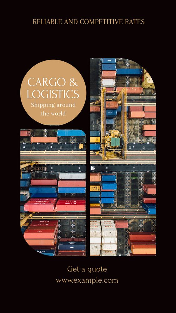 Cargo & logistics Instagram story template, editable social media design