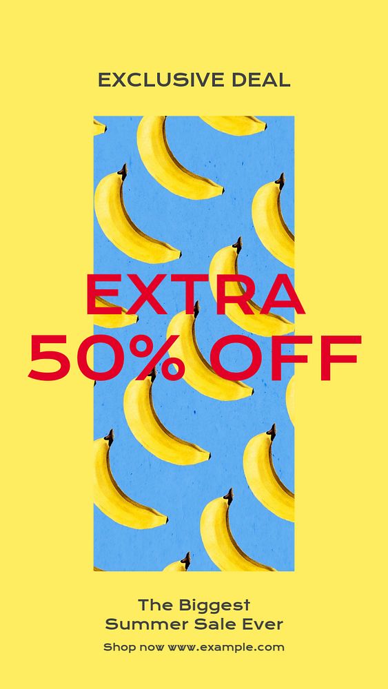 Summer sale Instagram story, editable social media design