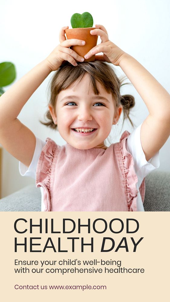 Childhood health day Instagram story template, editable social media design