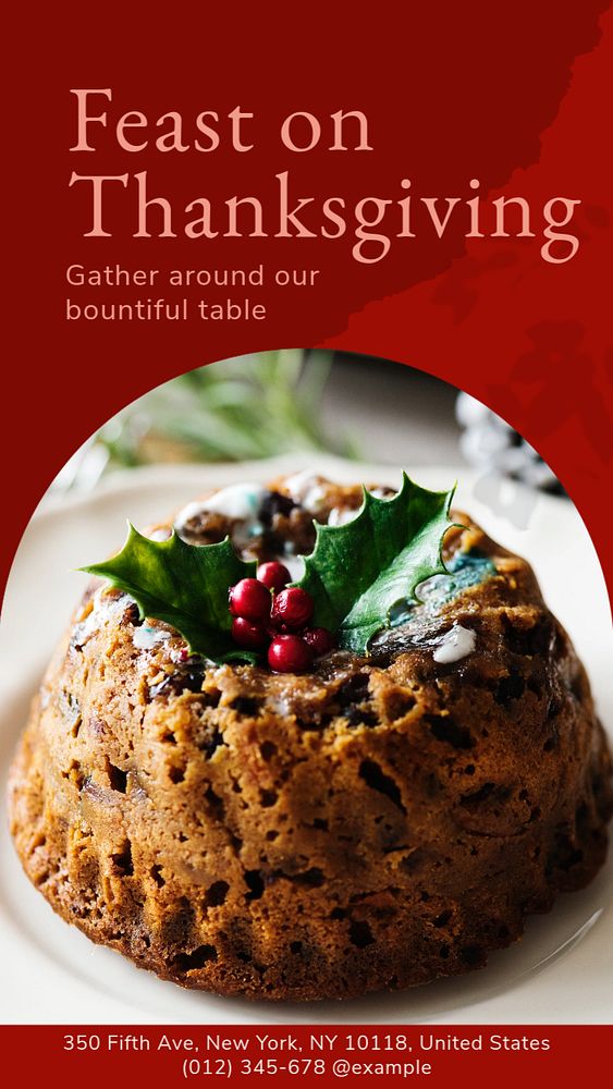 Thanksgiving dinner holiday Instagram story template, editable social media design