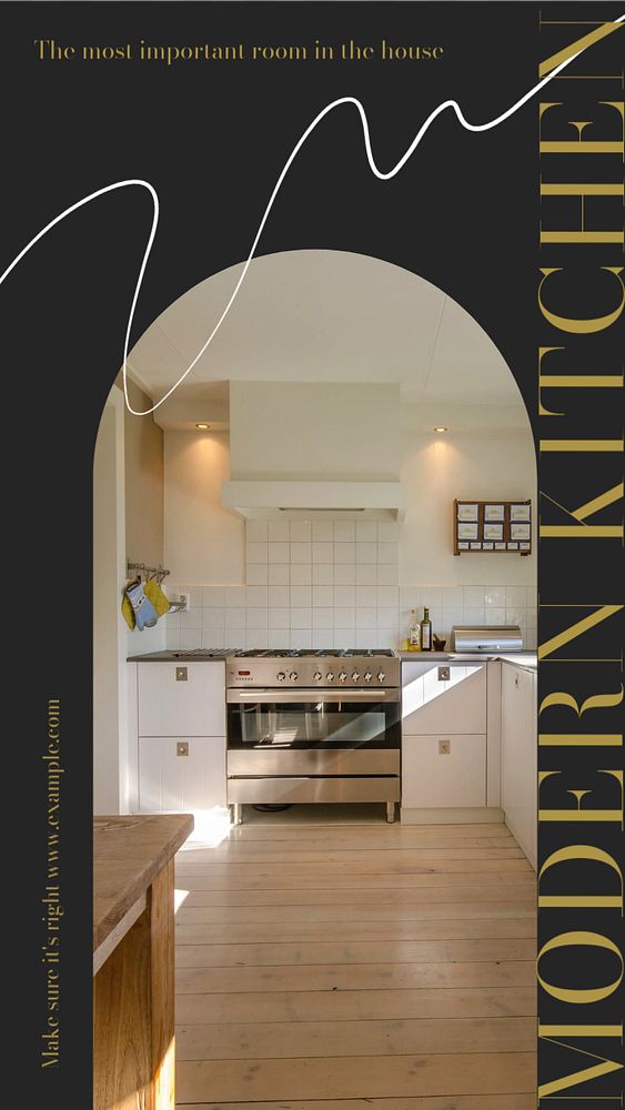 Kitchen design Instagram story template, editable social media design