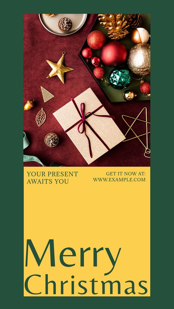 Merry christmas Instagram story template, editable social media design