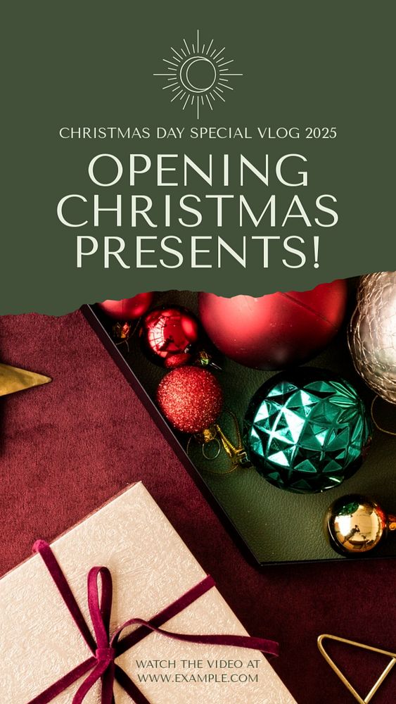 Christmas present opening Instagram story template, editable social media design