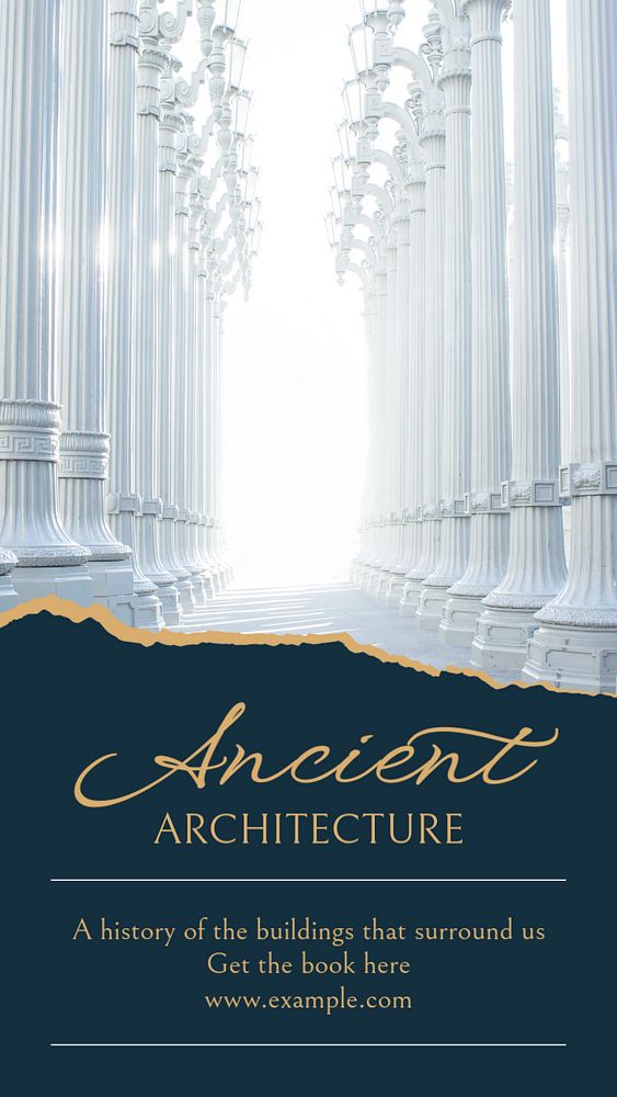 Ancient architecture Instagram story template, editable social media design