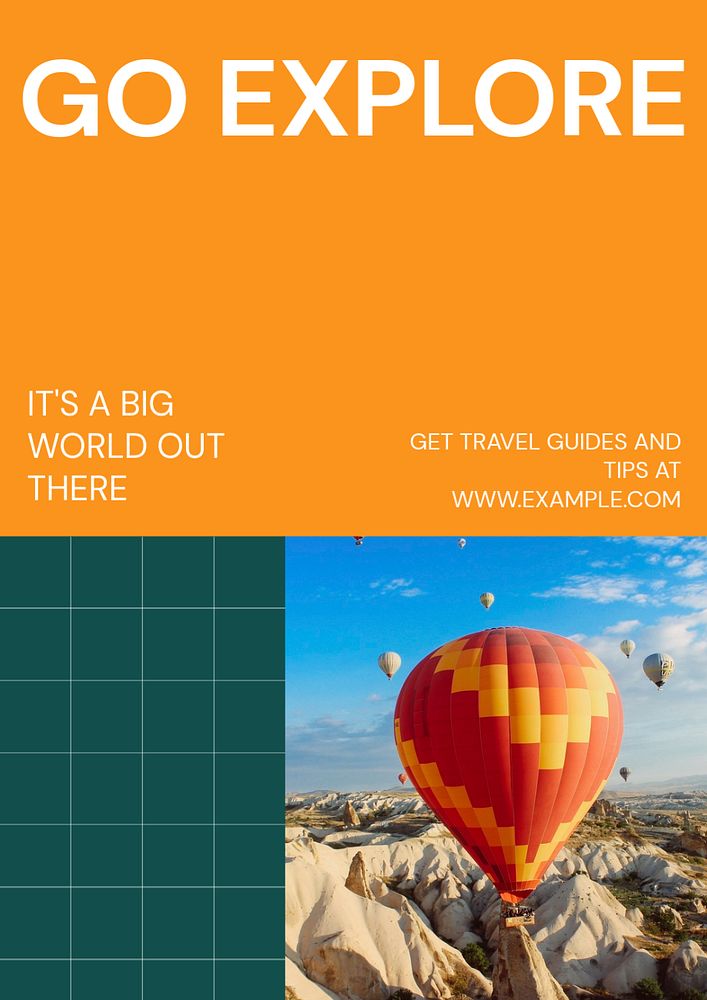 Travel & explore poster template, customizable design & text