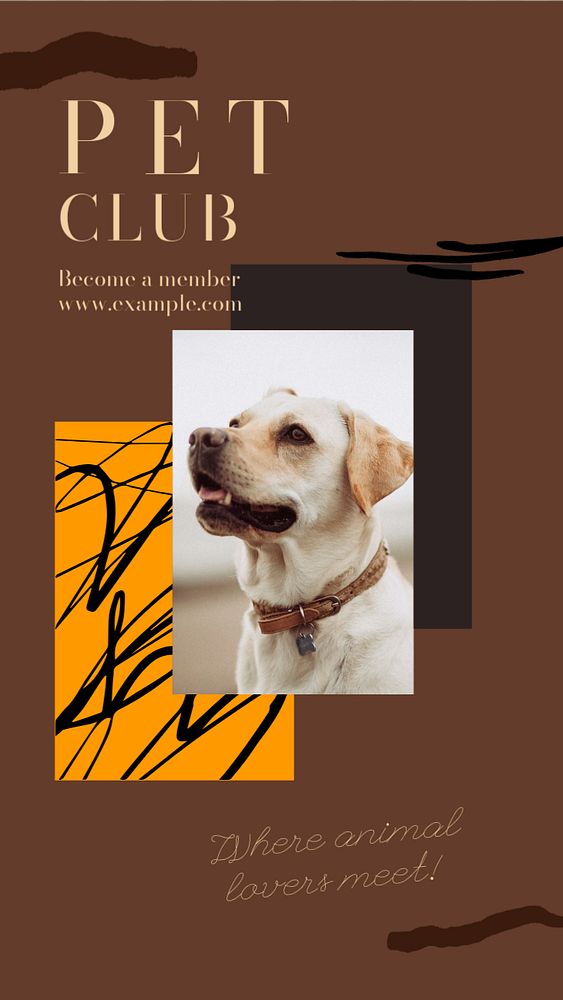 Pet club Instagram story template, editable social media design