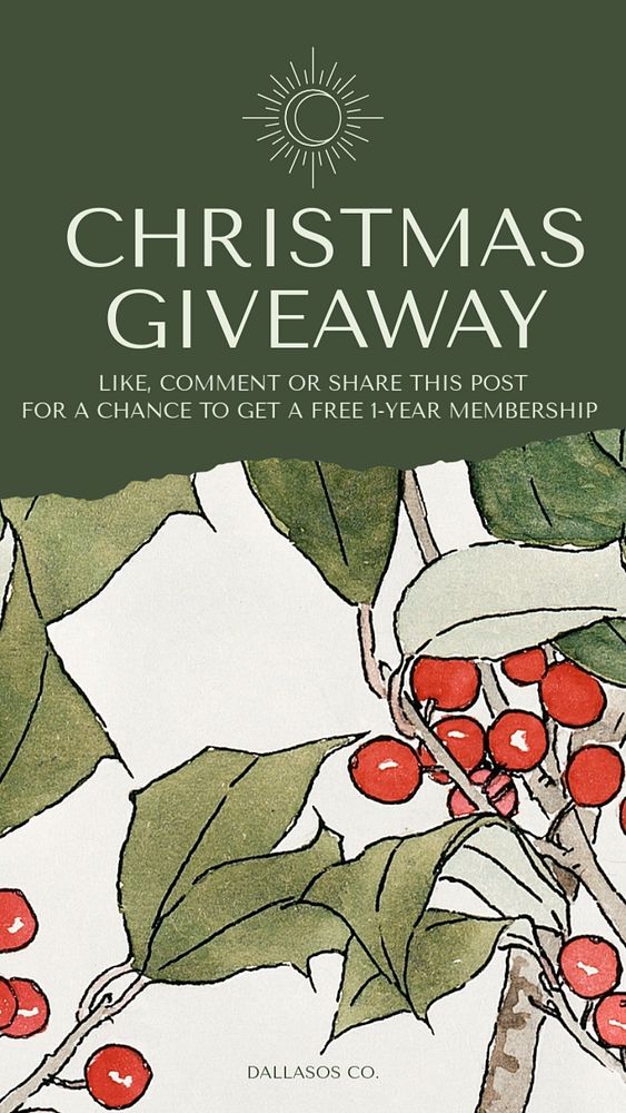 Christmas giveaway Instagram story template, editable social media design