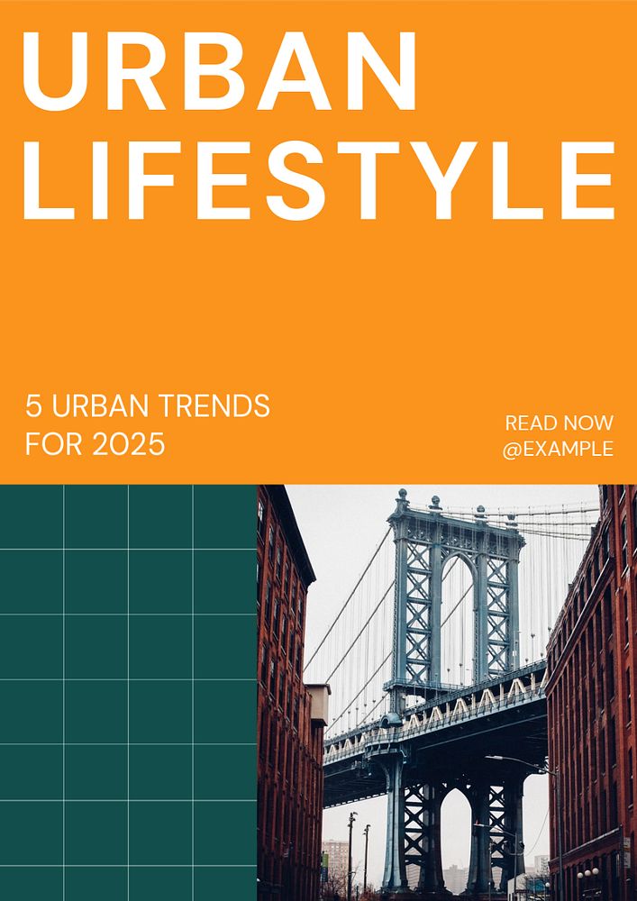 Urban lifestyle poster template, customizable design & text