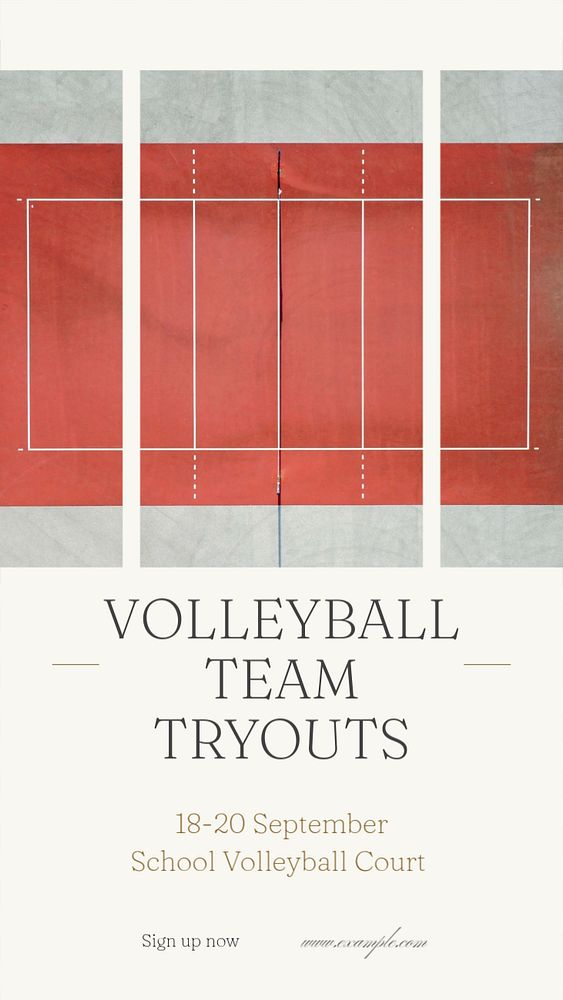 Volleyball team tryouts Instagram story template, editable social media design