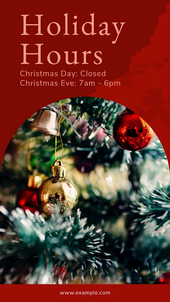 Holiday hours Instagram story template, editable social media design