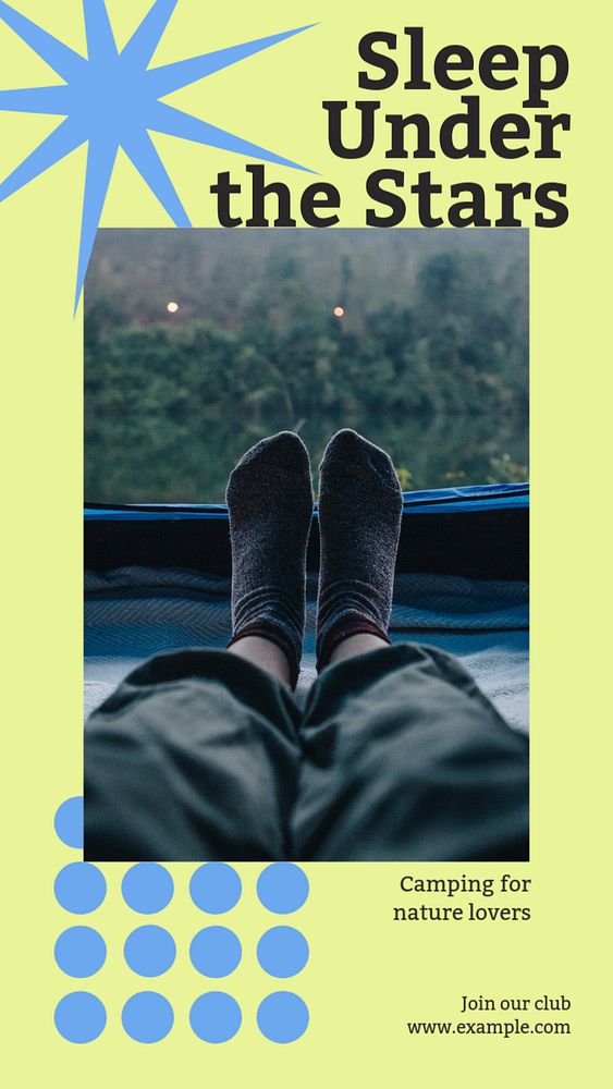 Camping story template, editable social media design